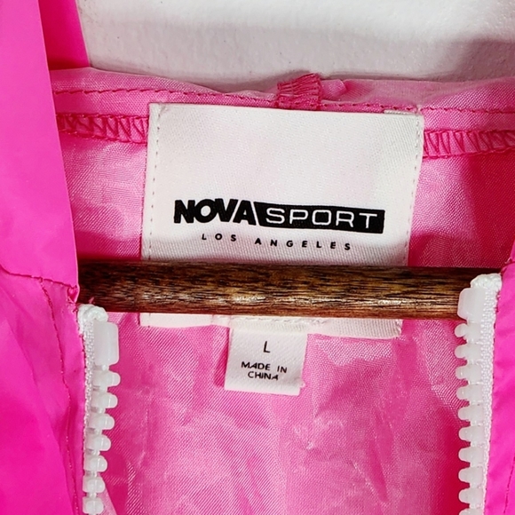 Nova Sport neon pink waterproof cropped track jacket size Large - Picture 5 of 13